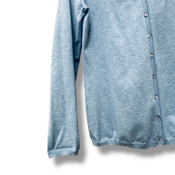 Banana Republic Teal ButtonUp Silk Blend Cardigan Sz-M Old Money Preppy Corpcore - Picture 9 of 12